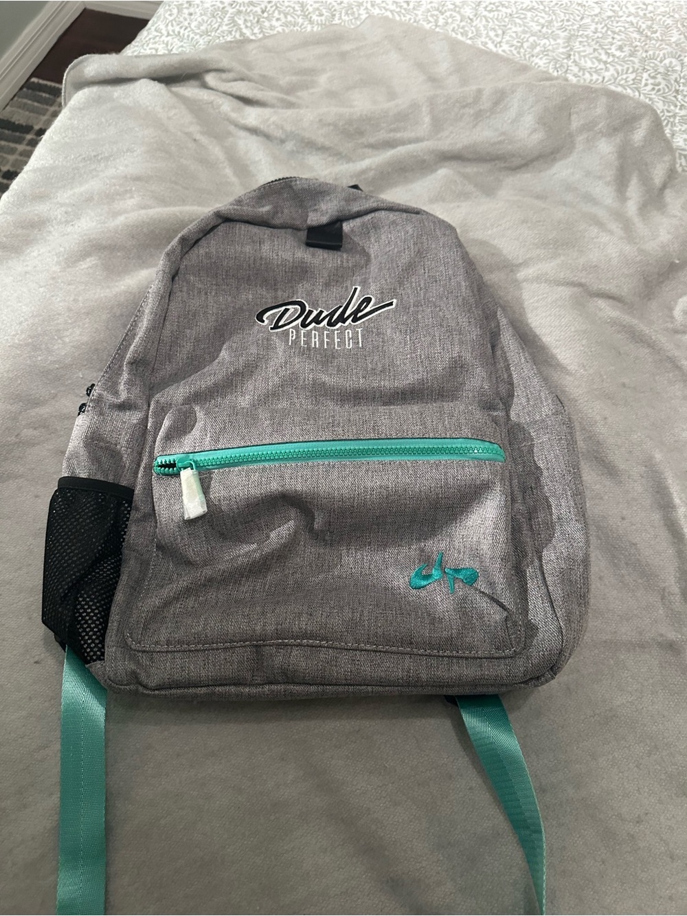Dude Perfect Backpack NWT Gray Teal + 4 Matching Folders Bundle